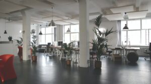 interior of large modern office space 