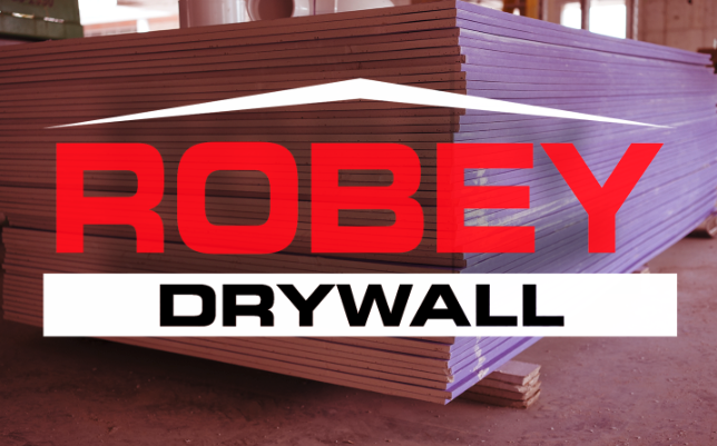 decorative drywall image with Robey Drywall logo