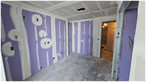 purple walls with drywall 