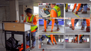 Robey Drywall professionals laying out drywall 
