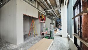 Robey Drywall commercial crew installing drywall
